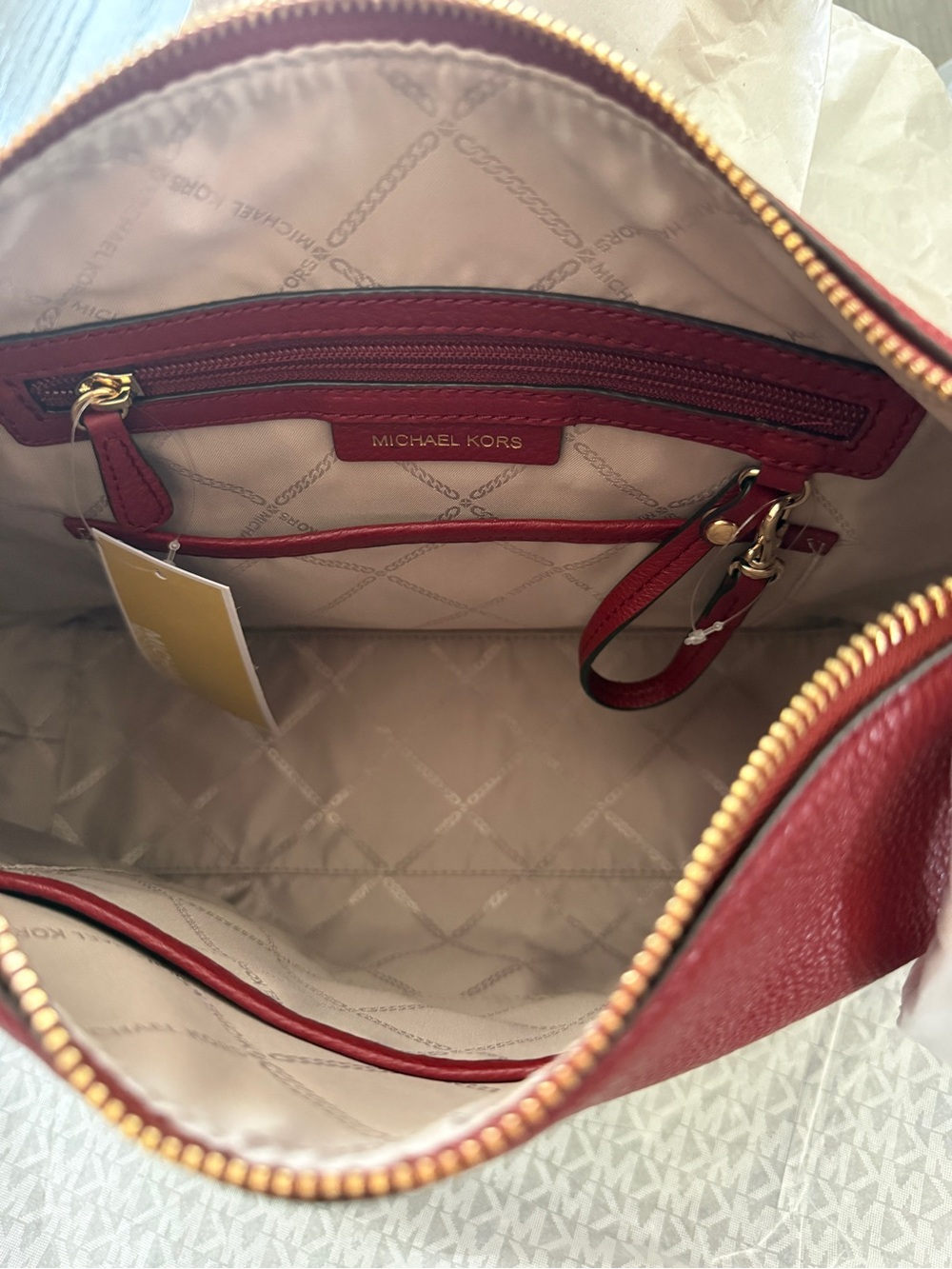 Michael Kors Brandy Leather Shoulder Bag with Braided Handle - Picture 9 of 11
